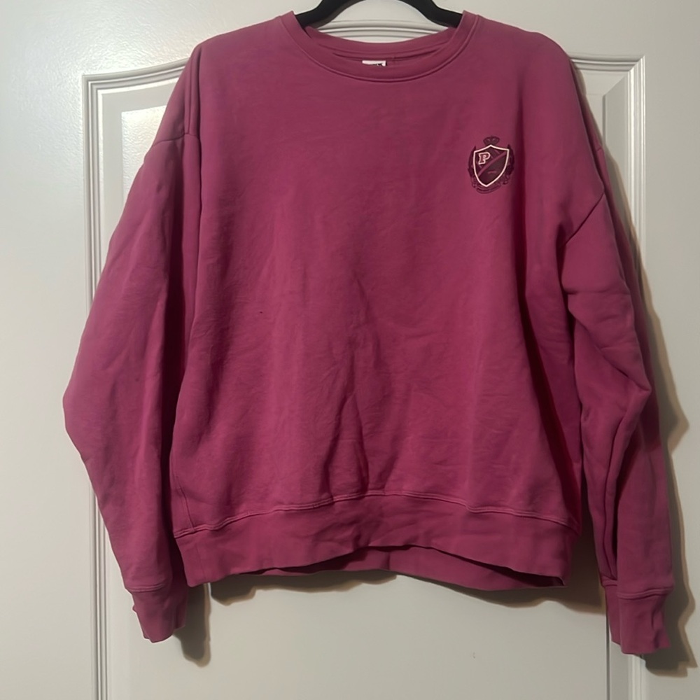 PINK sweatshirt, size large mauve color - new this year worn twice